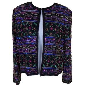 PAPELL BOUTIQUE Vintage Sequin and Beaded Blazer Size 12